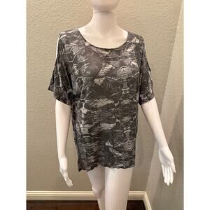 Trouvé Nordstrom Cold Shoulder Graphic Print Top - Size Small